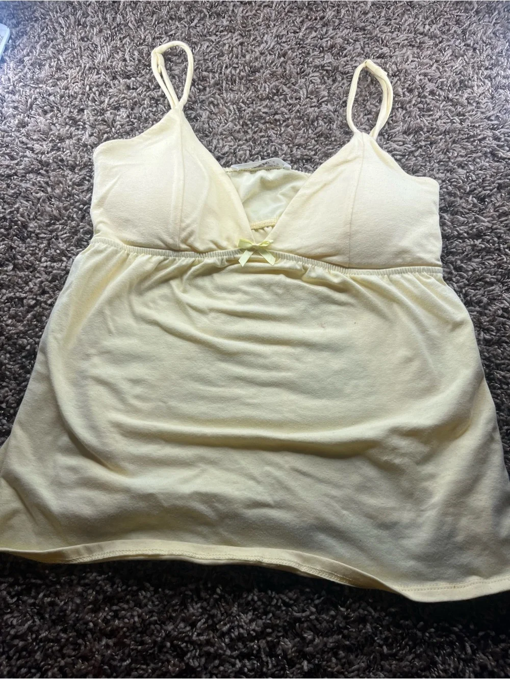 Light Yellow V-Neck Spaghetti Strap Camisole - Unbranded